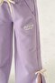Live in the Moment Printed Girl's Sweatpants with Slits and Bow - 8