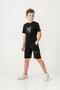 Ust on Printed Sleeve Tip Herringbone Boys Shorts - T-Shirt Set - 3