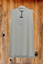 Women's Ecru Color Zero Sleeve Front Chiffon Detailed Tunic - Underwear 102700 - 2