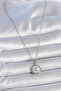 316L Steel Silver Color Chain White Enamel Crescent Embroidered Medallion Model Women's Necklace - 2