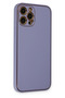 iPhone 12 Pro Max Case Coco Leather Silicone Cover - Light Lilac Zngzr - 2