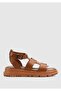 Tan Leather Women's Flat Sandals
