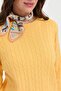 Women's Crew Neck Braided Sweater Yellow - 5