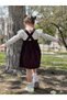 Girl's Glittery Salopet Suspender Skirt Frilly Sweater 2-Piece Set - 4
