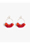 Earrings Natural Textured Tassel Detailed - 2