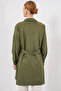 5864 Double Breasted Collar Short Trench Coat - Khaki - 6