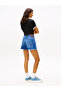 Women's dark denim 5 pocket shorts - 4