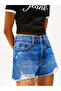 Women's dark denim 5 pocket shorts - 3