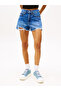 Women's dark denim 5 pocket shorts - 2