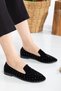 Black Stone Design High Top Pointed Toe Women's Daily Ballerina Shoes Outdoor Home Ballerinas - 2