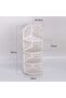 White Wood 4 Tier Carved Corner Shelf Unit Bathroom Cosmetic Storage Bookcase Display - 2