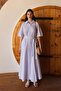 Belted Short Sleeve Striped Poplin Dress White 9317-E