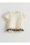 Crew Neck Embroidered Baby Girl T-Shirt (S5) - 3