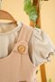Baby Kids Girls Beige Dress Cotton Comfortable Dress Trend Fashion 2'Li Set - 3