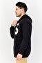 Men Printed Long Sleeves Full Zip Hoodie, Black - 2