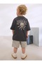 New Season Boy's Keep on Printed Cotton Tshirt and Shorts Top and Bottom Set - 2