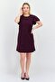 Women Solid Mini Dress, Purple - 4