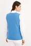 Women's Steel Knit Pocket Zippered Plain Knitwear Vest B.blue - 7