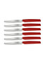 KITCHEN KNIVES SET 6PCS RED HANDLE