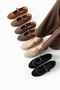 Daily Women's Tan Suede Ballerina Ballerina Strap Rubber Buckle Studded Metal Ring Detailed Lightweight Shoes 305 - 5