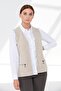 Women's Steel Knit Pocket Zippered Plain Knitwear Vest V.beige - 5