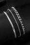 Stainless 3 Pcs Men's Sports Steel Bracelet Set (Italian-Cube-Gourmet)