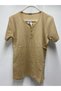 Cotton Solid Color Normal Fit Buttoned Lycra Cotton Ribbon Cotton Short Sleeve Women's Mother's Combed Tee