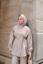 Women's Pleated Detailed Belted Double Suit Powder - 6