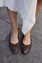 Fruta Women's Brown Knitted Pattern Real Leather Ballet Flats - 5