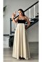 Natural Patchwork Maxi Linen Dress