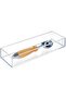 Clear Clarity Plastic Drawer Organizer for Utensils, Silverware, Kitchen Gadgets, 4"x12"x2"