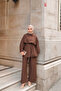 Women's Double Button Detailed Suit Brown - 6