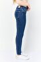 Women Skinny Fit Washed Mid Rise Stretchable Denim, Blue - 3