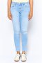 Women Mid Skinny Ankle Washed Denim Jeans, Blue