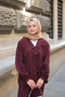 Women's Front Tie Cupra Suit Claret Red - 5