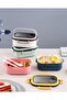 YAH Bento Lunch Box - Leak-Proof, BPA-Free, 2 Layers, Microwave & Dishwasher Safe, Includes Cutlery - 3