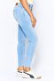 Women Mid Skinny Ankle Washed Denim Jeans, Blue - 4