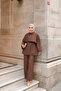 Women's Double Button Detailed Suit Brown