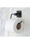 Self Adhesive Black Stainless Metal Coverless Toilet Paper Holder Apparatus - 5