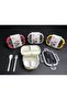 YAH Bento Lunch Box - Leak-Proof, BPA-Free, 2 Layers, Microwave & Dishwasher Safe, Includes Cutlery - 9