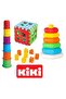 Set of 3 Cute Tower Game - Bultak Cube - Colorful Hexagonal Rings Educational Toy - 4