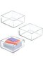 Plastic Square Desk Organizer, 3 Pack - Clear, for Home Office Drawers and Desk Supplies