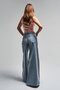 Women's T.Kot Color 10S5-32 Elephant Leg Loose Cut 100% Cotton Ripped Detailed Denim Jean - 3