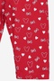 Baby Girl Red Leggings 100% Cotton - Comfortable Fit Baby Leggings with Heart and Bow Pattern - 6