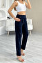 Women's Cleo High Waist Elastic Back Side Double Button Fabric Trousers - 4