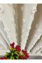 Ecru Color Pompom Pufy Background Curtain 1/3 Sik Pleat - 3