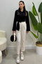 Women's Cotton Fabric Spanish Sleeve Tie-Up Shirt - 4