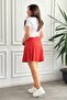 Patterned Viscon Short Skirt - 5