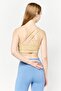 Women Plain Sports Bra, Tan - 2