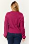Women Surplice Neck Knitted Sweaters, Burgundy - 4